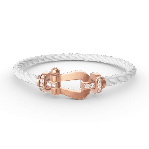DIANA FORCE LARGE HORSESHOE HALF DIAMOND BRACELET ROSE GOLD