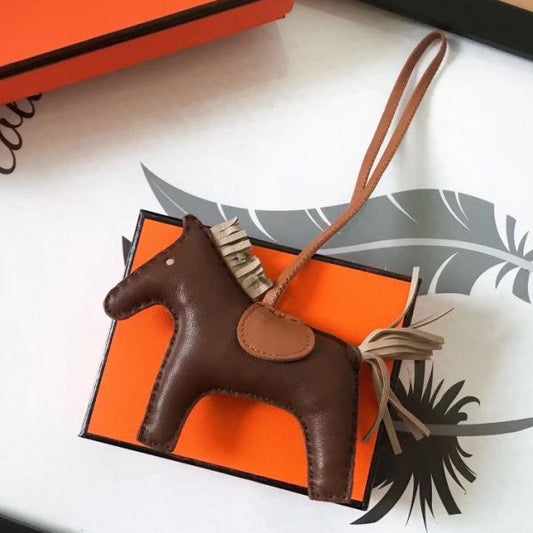 HM Rodeo Horse Bag Charm In Cafe Mix Camarel/Grey Leather