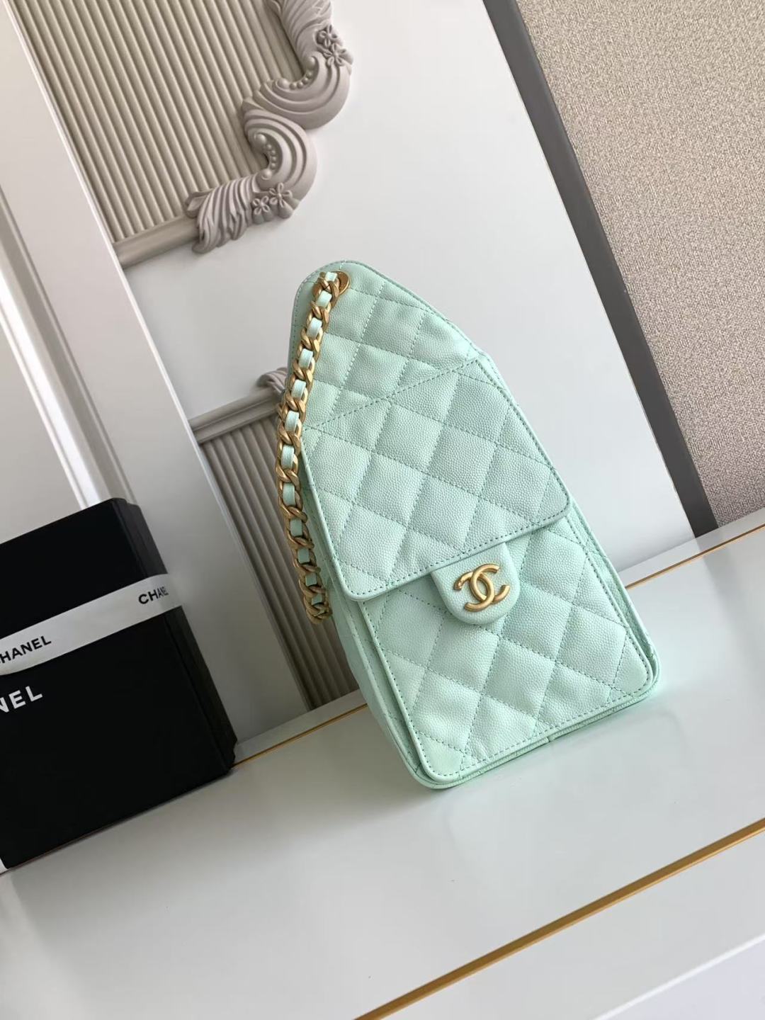 CC 25C Hobo Bag 30cm Turquoise Blue Grained Calfskin