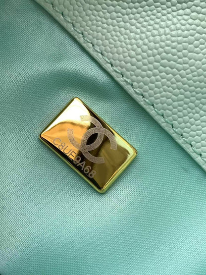 CC 25C Hobo Bag 30cm Turquoise Blue Grained Calfskin