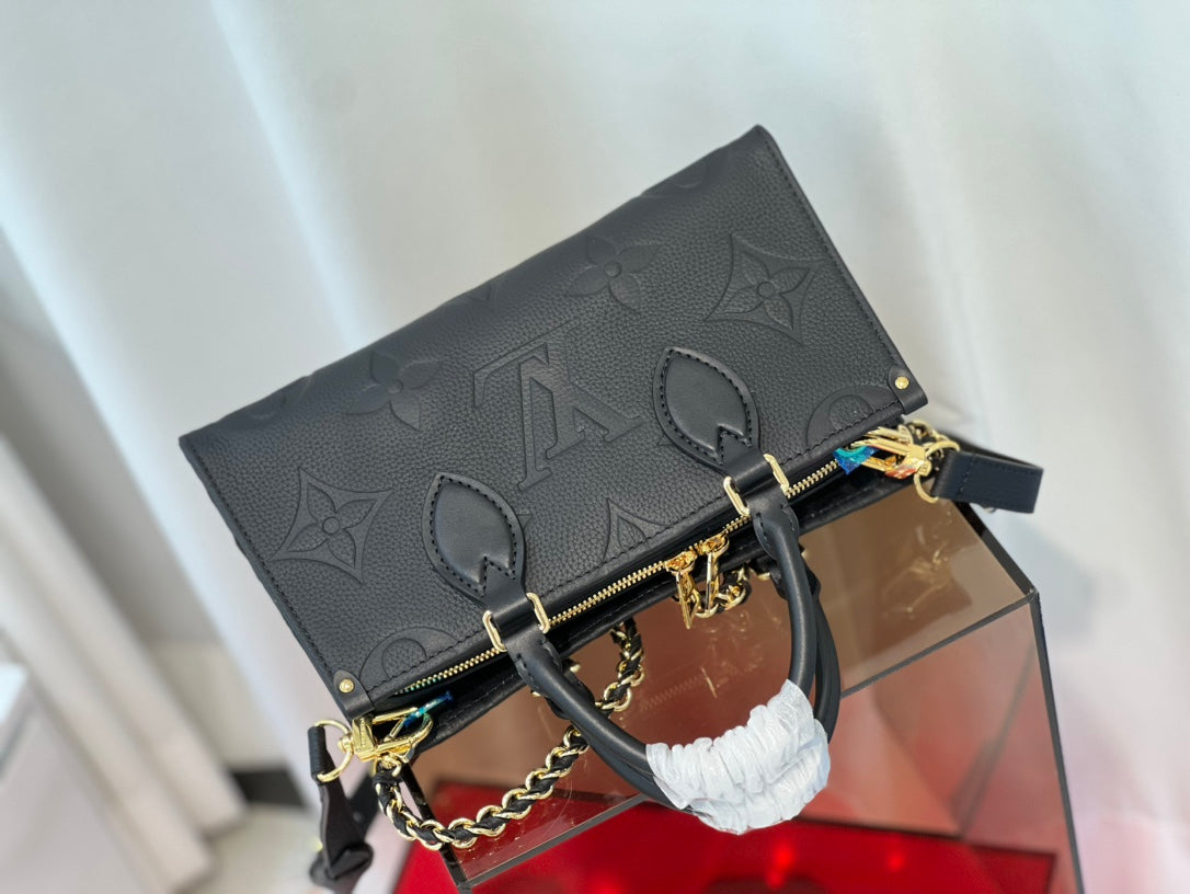 onthego 25 east west black monogram empreinte
