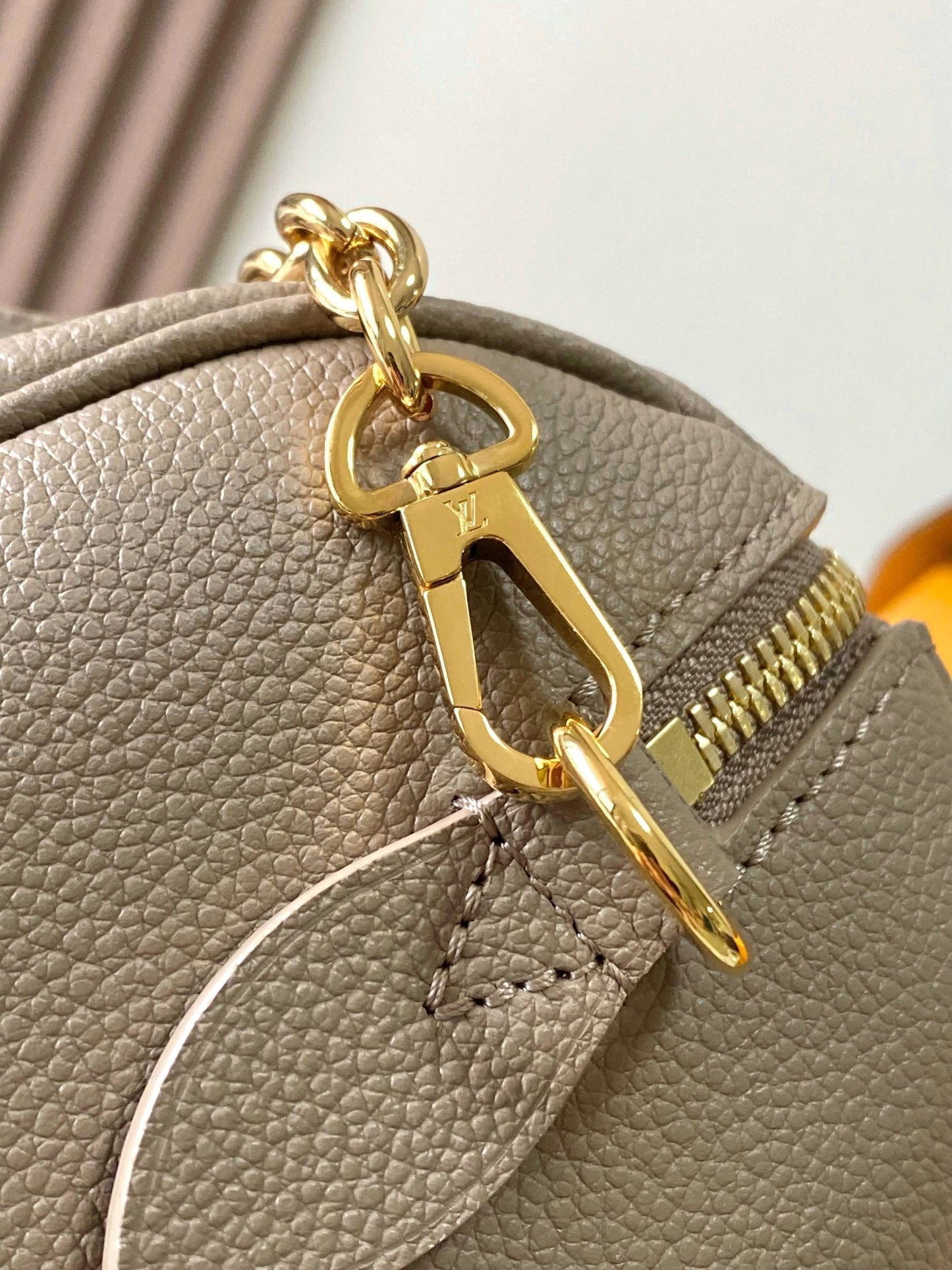 SPEEDY BANDOULI¨¨RE 20 IN TAUPE BROWN AND WHITE MONOGRAM EMPREINTE LEATHER