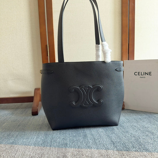 SMALL CABAS ANA?S CUIR TRIOMPHE 28 IN BLACK GRAINED CALFSKIN