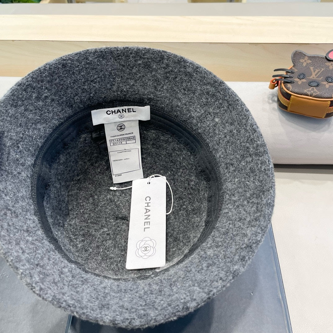BUCKET HAT IN MOUSE GRAY WOOL BLEND 426249