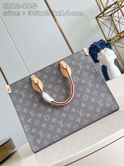 ONTHEGO MM 35CM GRAY BEIGE MONOGRAM CANVAS