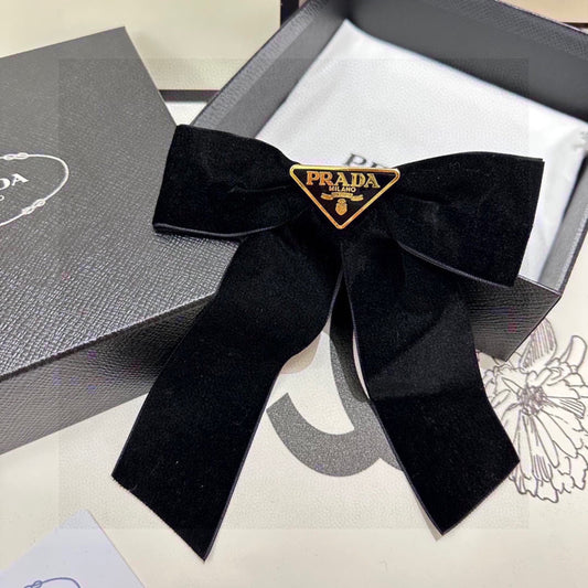BOW HAIR CLIP IN BLACK VELVET 406114