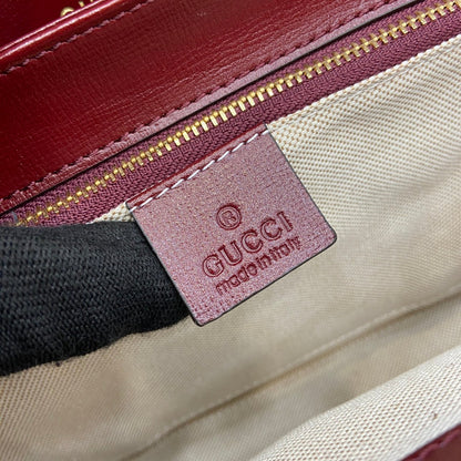HORSEBIT 1955 SHOULDER BAG 25 IN WINE RED LAMBSKIN GOLD HARDWARE