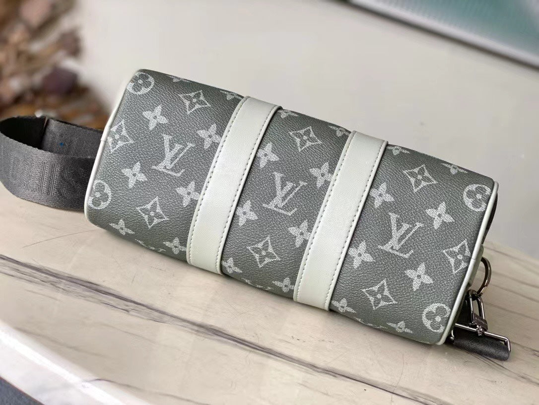 KEEPALL BANDOULI¨¨RE 25 IN GRAY MONOGRAM GRADIENT CANVAS