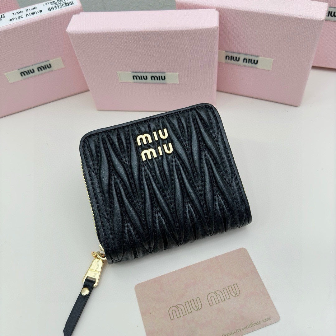 SMALL MATELASS¨¦ WALLET 10 IN BLACK LEATHER