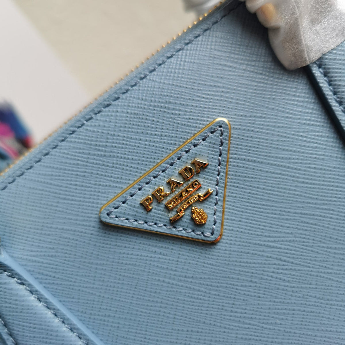 PRA GALLERIA 28 BAG IN SAPPHIRE BLUE SAFFIANO LEATHER