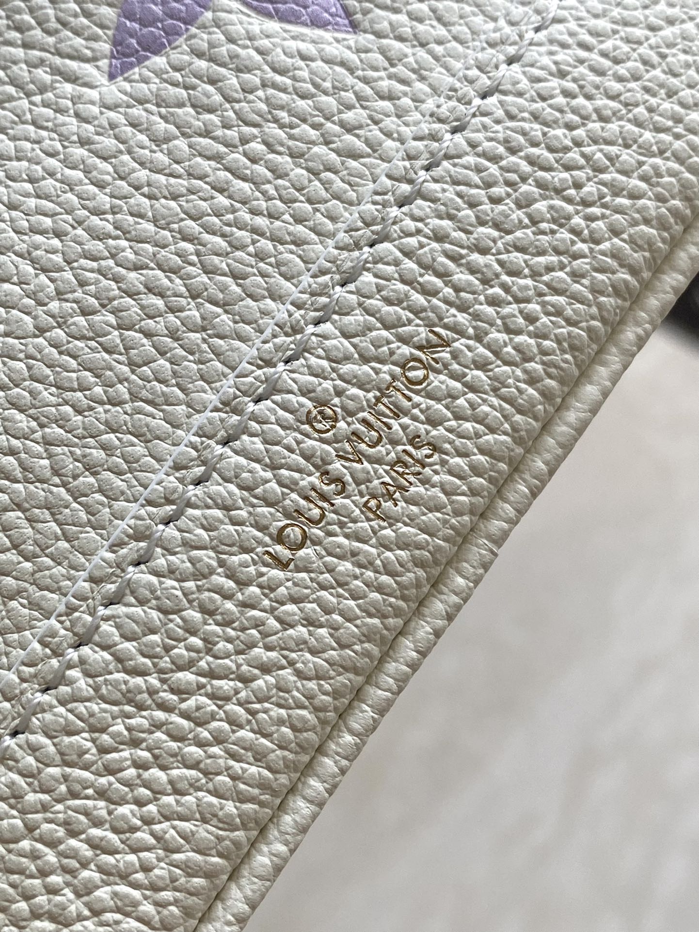 NANO NO¨¦ 16 IN WHITE PURPLE MONOGRAM EMBOSSED CALFSKIN