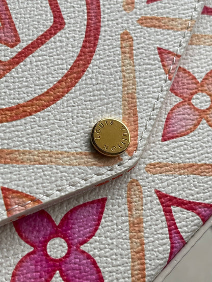 F¨¦LICIE POCHETTE 21 IN CORAL MONOGRAM TILES CANVAS