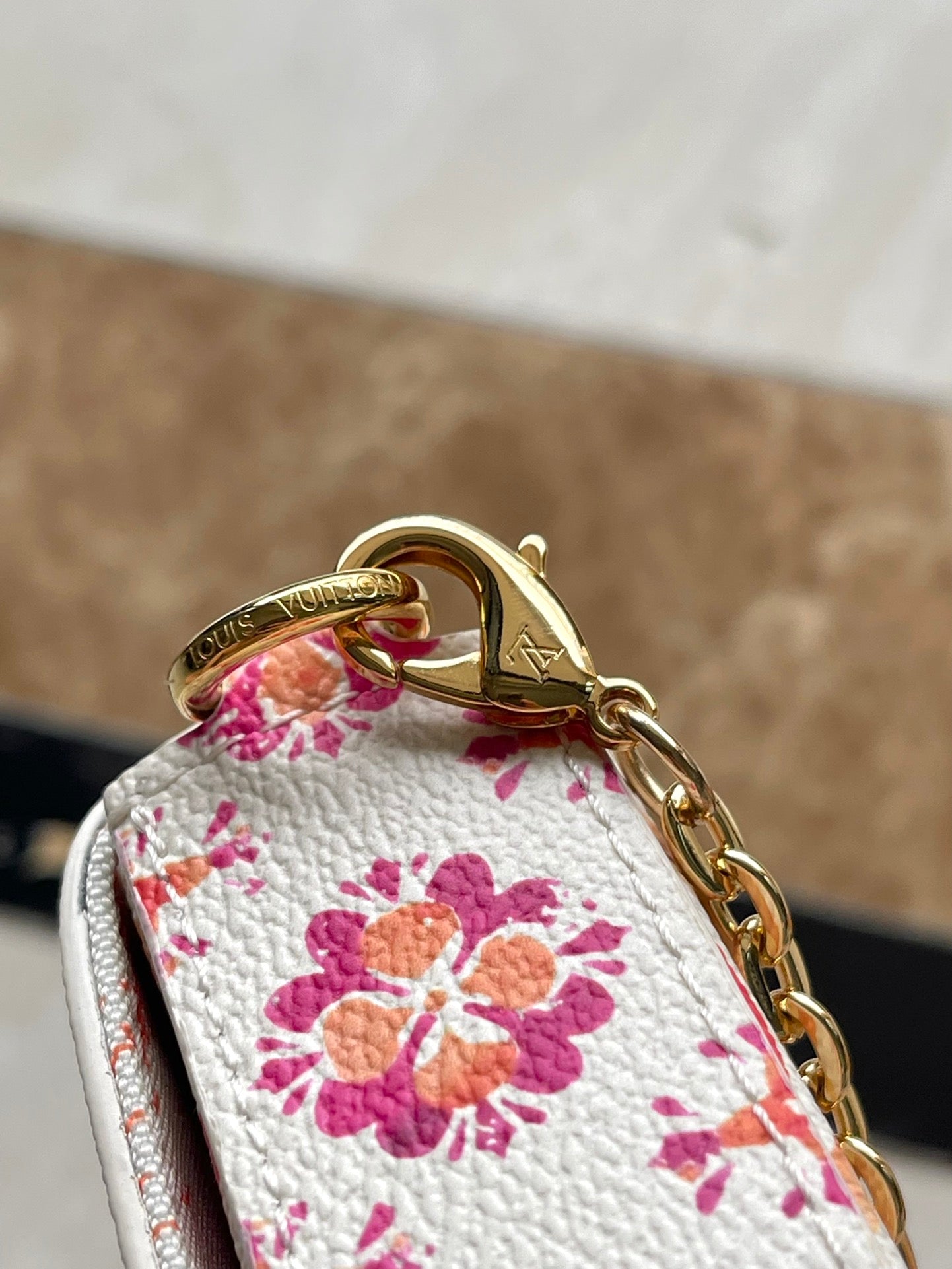 F¨¦LICIE POCHETTE 21 IN CORAL MONOGRAM TILES CANVAS
