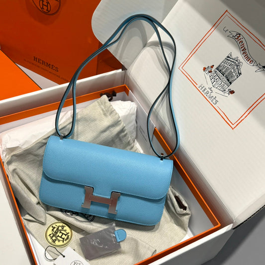 HM Constance Elan 24 Day Sky Blue Epsom Silver Hardware 237339