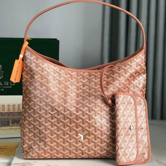 HOBO BOH¨¨ME 42 IN MANHATTAN PINK GOYARDINE CANVAS AND LAMBSKIN