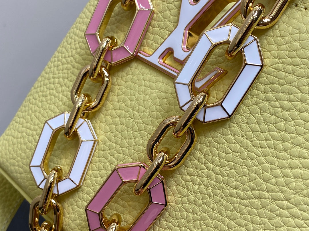 CAPUCINES MINI 21 YELLOW TAURILLON GOLD HARDWARE