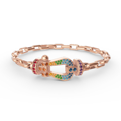 DIANA FORCE LARGE HORSESHOE CLASP  METAL BRACELET