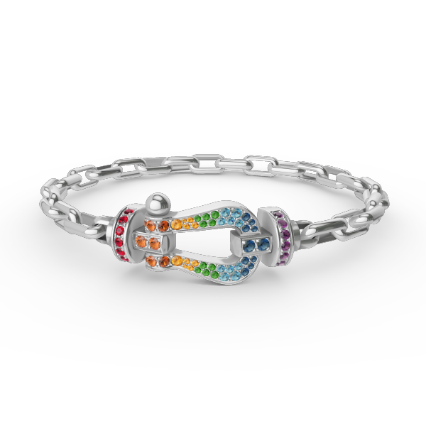 DIANA FORCE LARGE HORSESHOE CLASP  METAL BRACELET