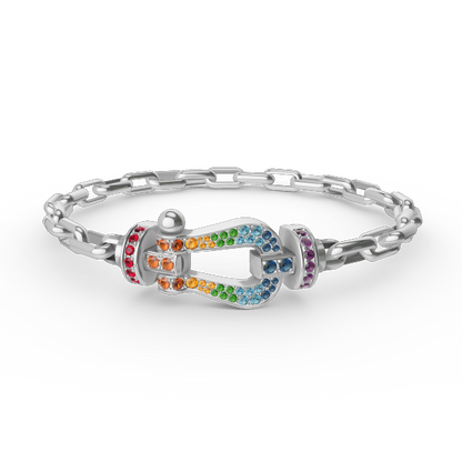 DIANA FORCE LARGE HORSESHOE CLASP  METAL BRACELET