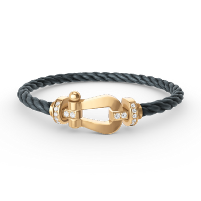 DIANA FORCE LARGE HORSESHOE HALF DIAMOND BRACELET GOLD