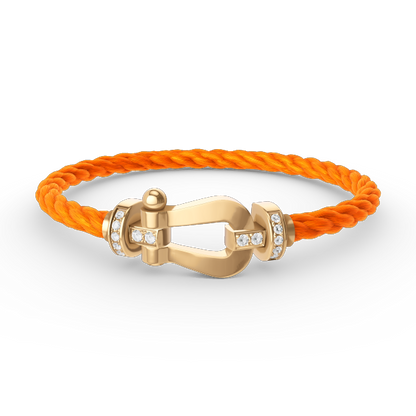 DIANA FORCE LARGE HORSESHOE HALF DIAMOND BRACELET GOLD