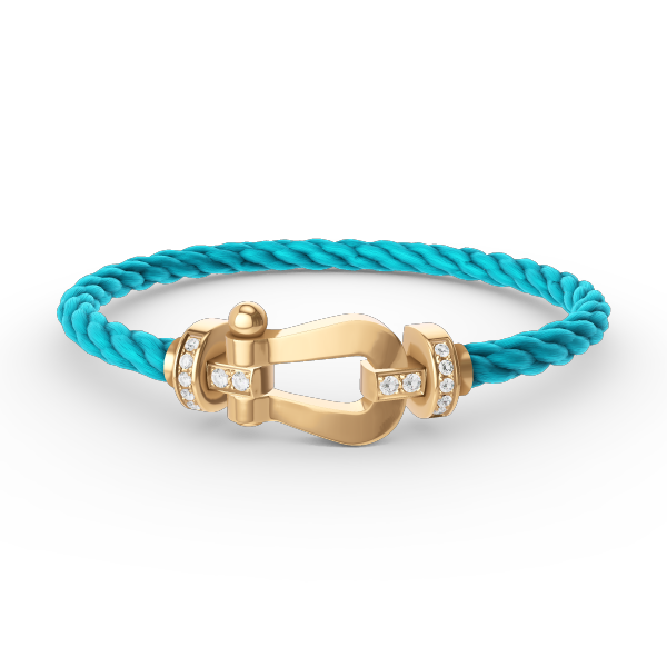 DIANA FORCE LARGE HORSESHOE HALF DIAMOND BRACELET GOLD