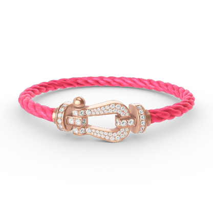 DIANA FORCE LARGE HORSESHOE FULL DIAMOND BRACELET ROSE GOLD