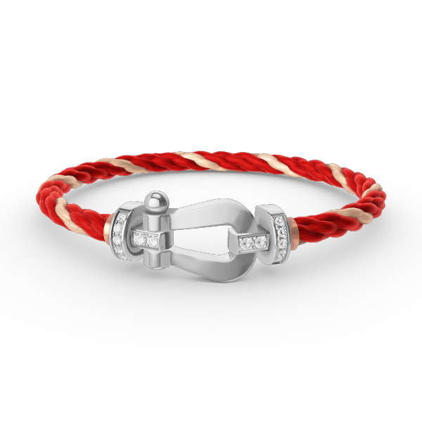 DIANA FORCE LARGE HORSESHOE HALF DIAMOND BRACELET SILVER