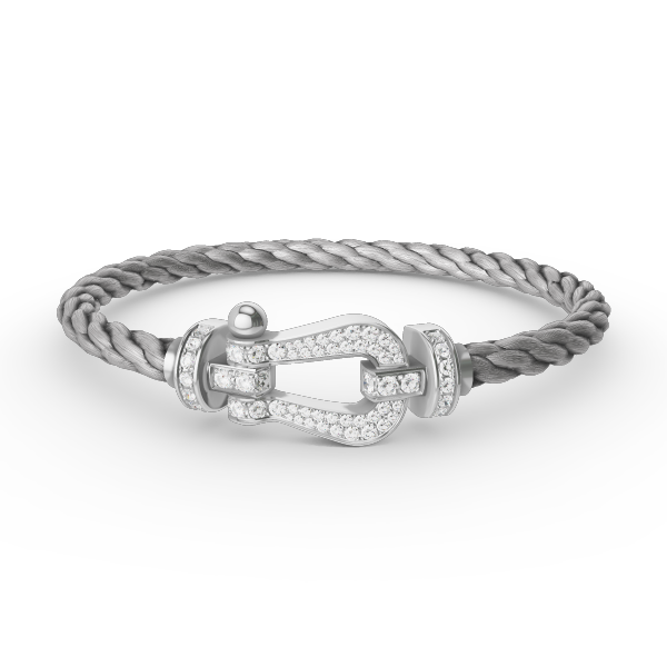 DIANA FORCE LARGE HORSESHOE FULL DIAMOND BRACELET SILVER