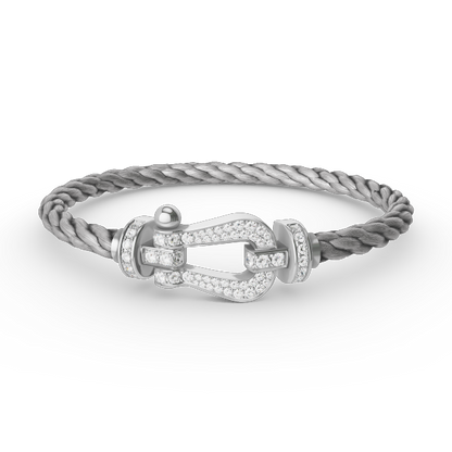 DIANA FORCE LARGE HORSESHOE FULL DIAMOND BRACELET SILVER