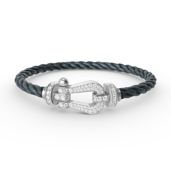DIANA FORCE LARGE HORSESHOE FULL DIAMOND BRACELET SILVER