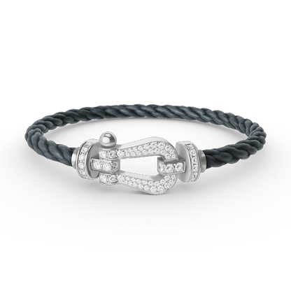 DIANA FORCE LARGE HORSESHOE FULL DIAMOND BRACELET SILVER
