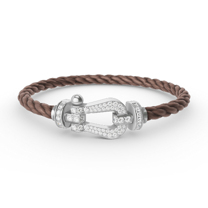 DIANA FORCE LARGE HORSESHOE FULL DIAMOND BRACELET SILVER
