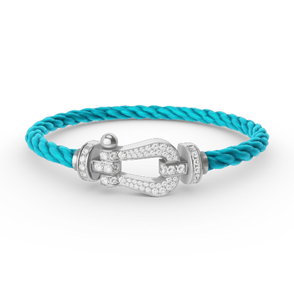 DIANA FORCE LARGE HORSESHOE FULL DIAMOND BRACELET SILVER