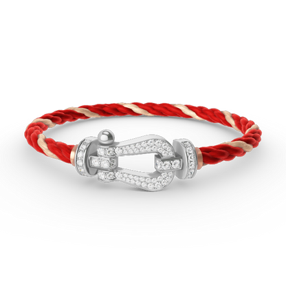 DIANA FORCE LARGE HORSESHOE FULL DIAMOND BRACELET SILVER