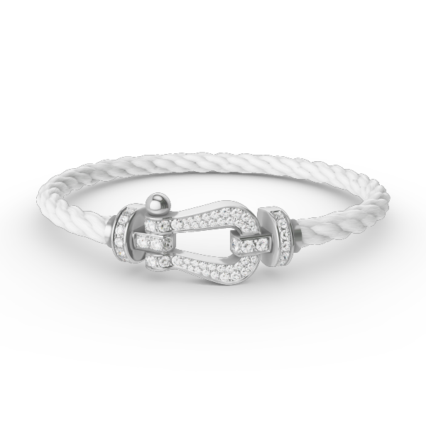 DIANA FORCE LARGE HORSESHOE FULL DIAMOND BRACELET SILVER