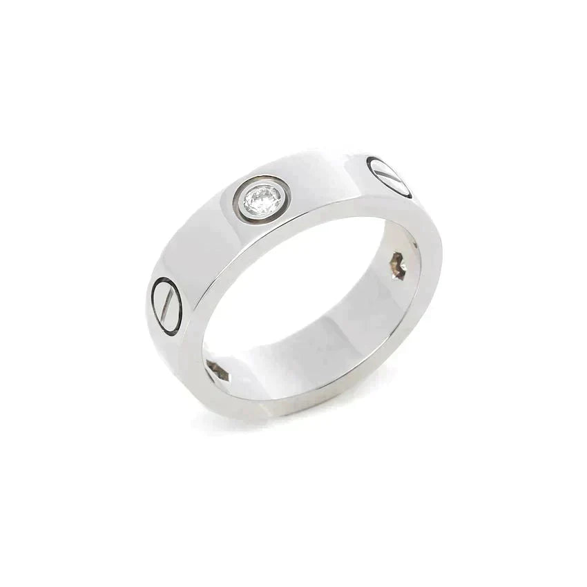 DIANA LOVE RING 5.5MM 3 DIAMONDS SILVER